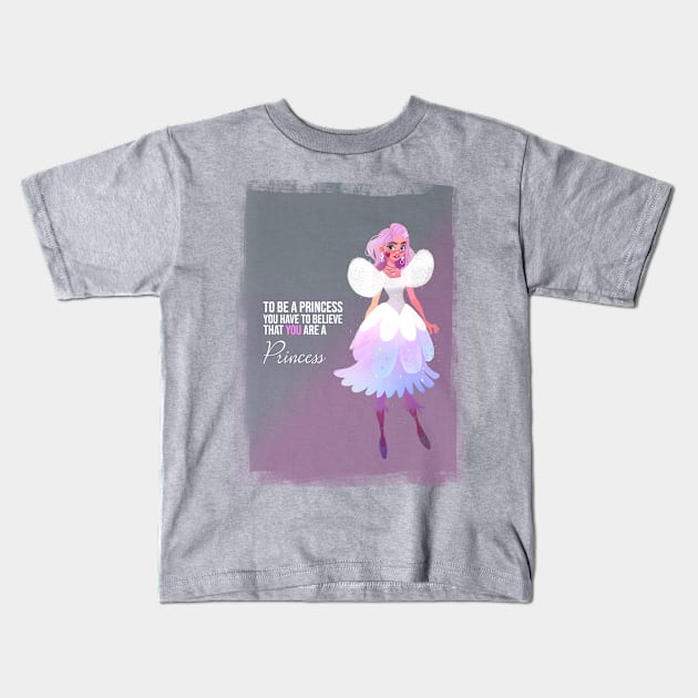 To be a Princess Kids T-Shirt by Kire Torres